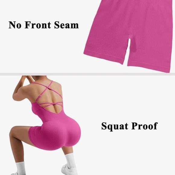 OMKAGI NWT Strappy Backless One Piece Bodycon Romper in Black Size Small - Picture 4 of 14